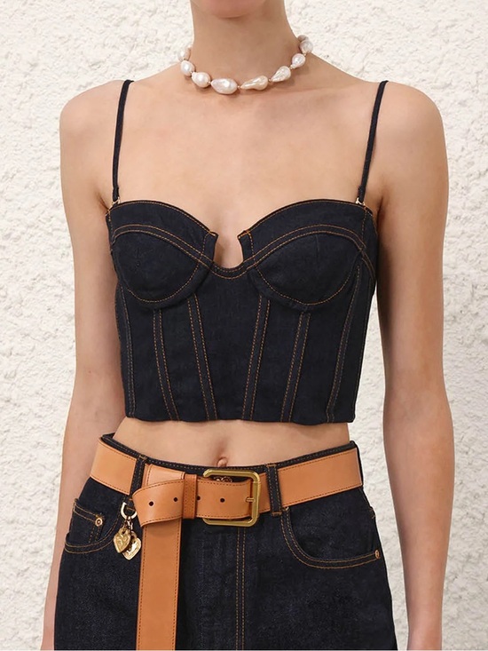 Zimmermann Tops - ZIMMERMANN Crush Denim Corset Top